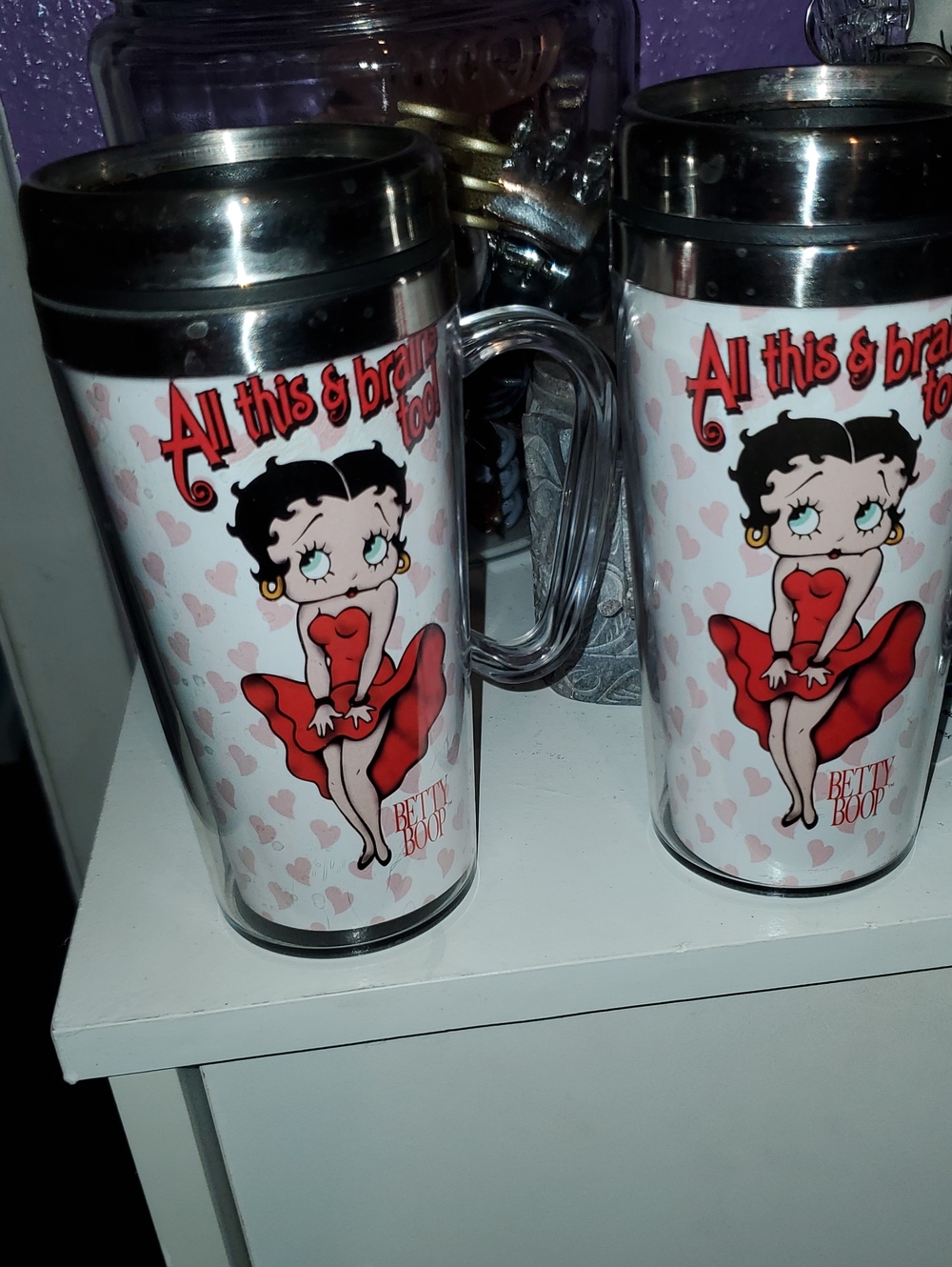 Betty Boop Red & White Travel Mug Set